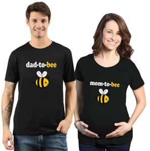 Dad to Bee Mom to Bee Matching Pregnant Announcement Couple Cotton T-Shirts
